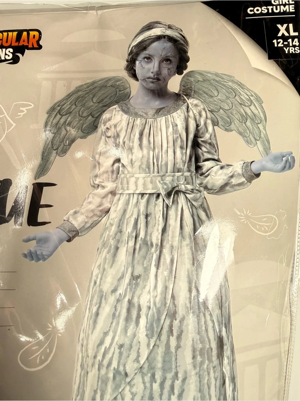 Spooktacular Creations Girls Statue Angel Costume XL 12-14 NEW